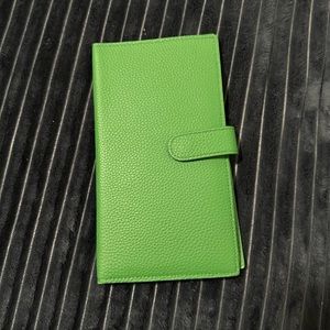 Selling a Beck Long leather passport/wallet in an envy green